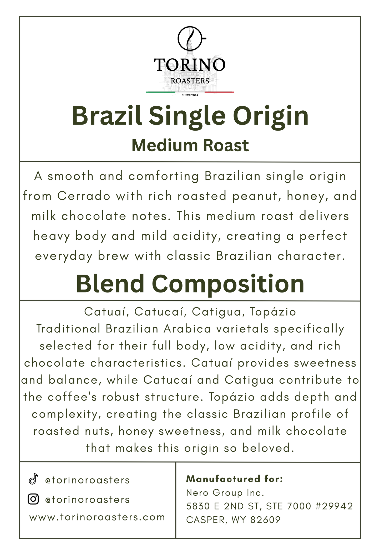Brazil Single Origin - Medium Roast