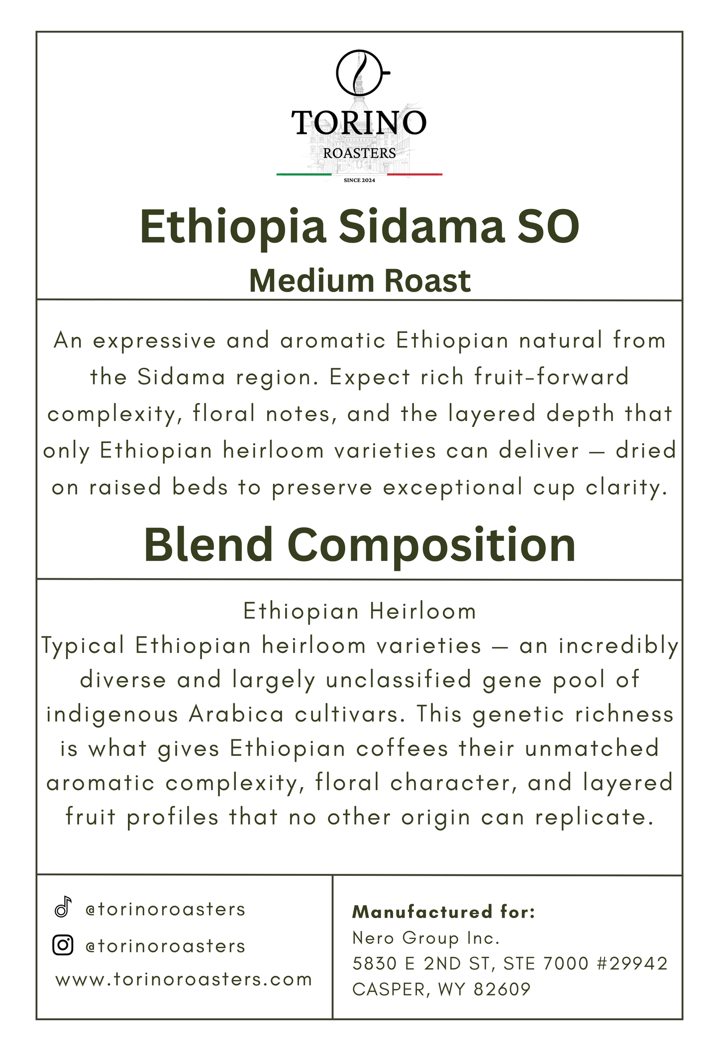 Ethiopia Single Origin - Light Roast