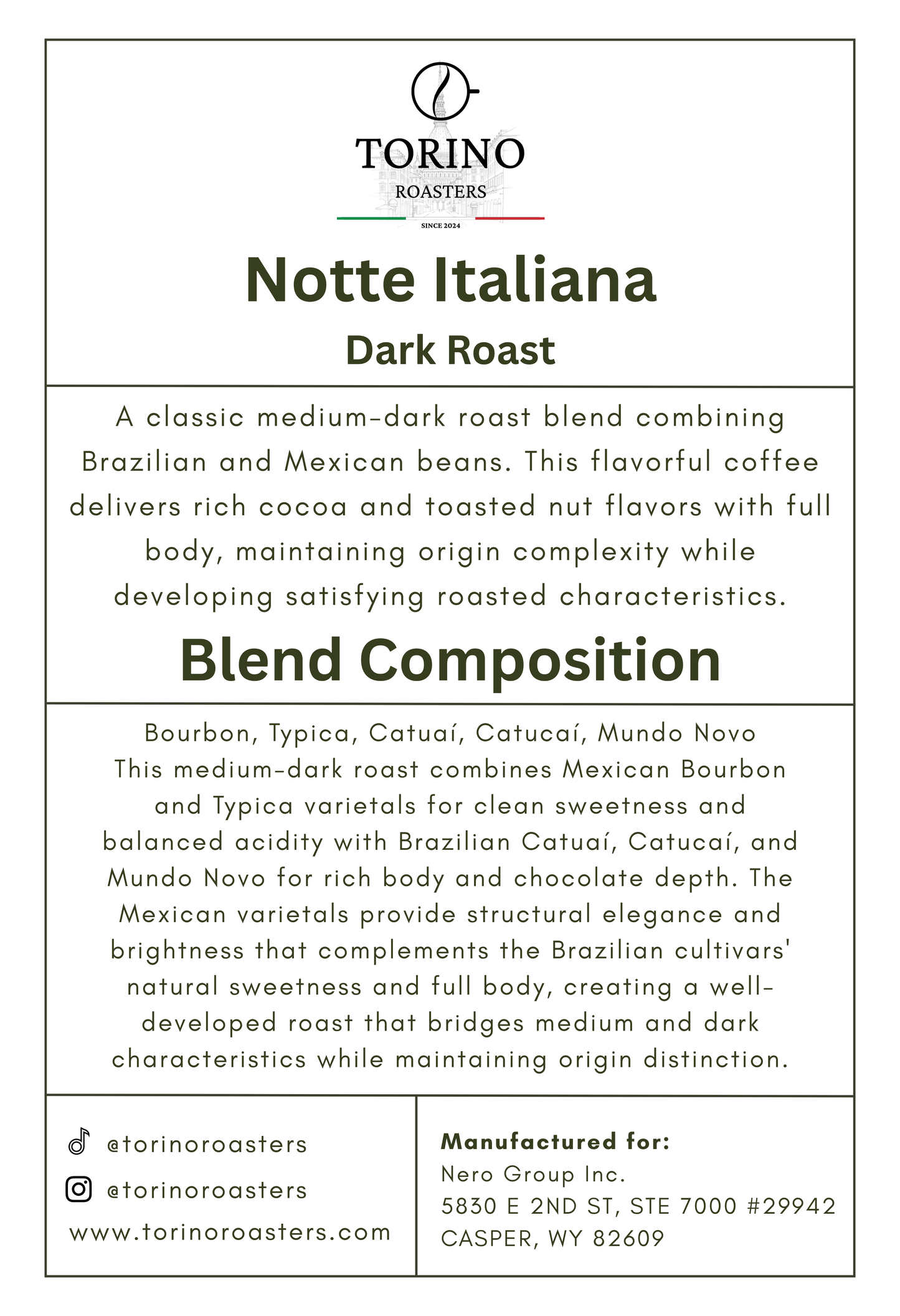 Notte Italiana - Dark roast