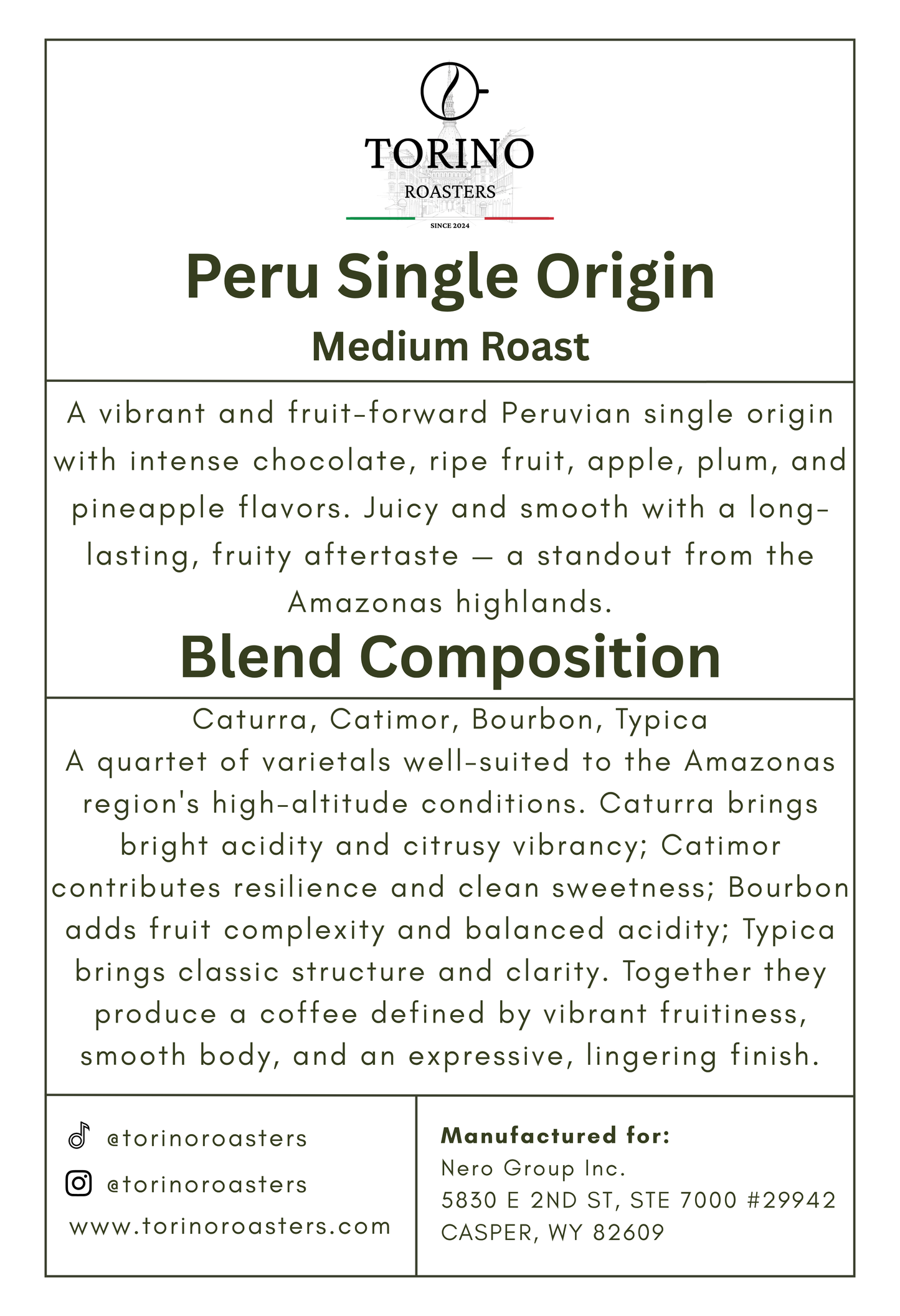 Peru Single Origin - Medium Roast