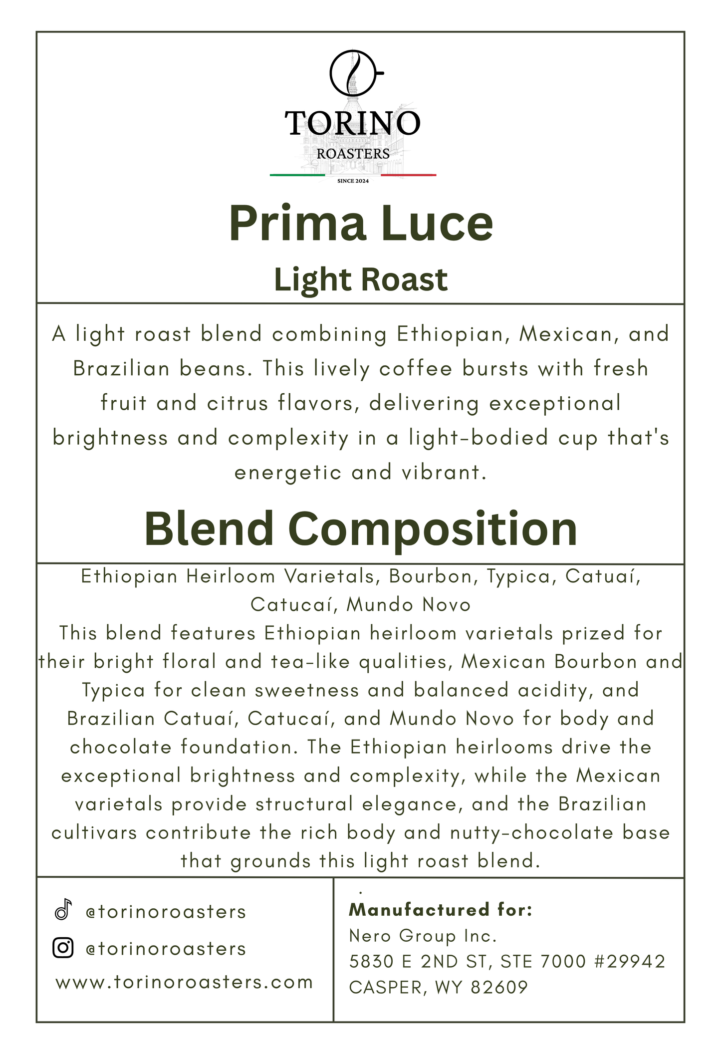 Prima Luce - Light Roast