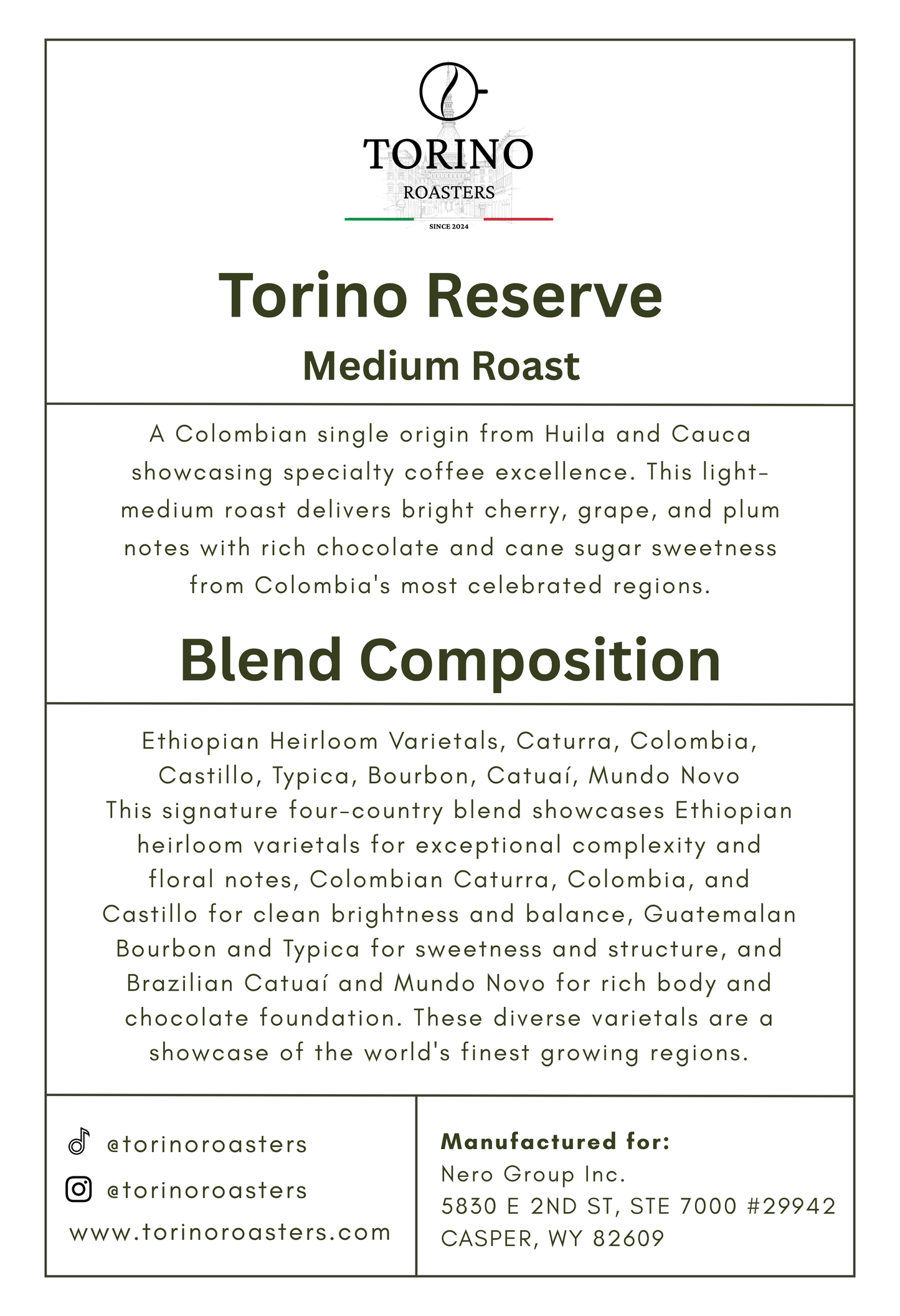 Torino Reserve-Medium Roast