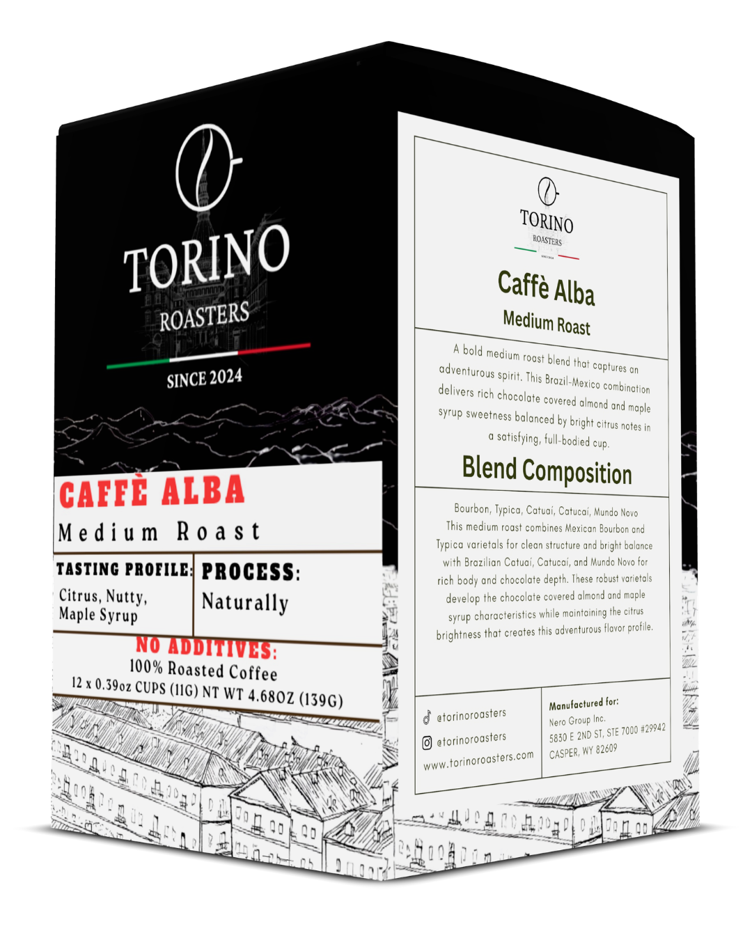 Caffè Alba  12x0.39oz Cups (11 g) NT WT 4.68 oz ( 138 g )
